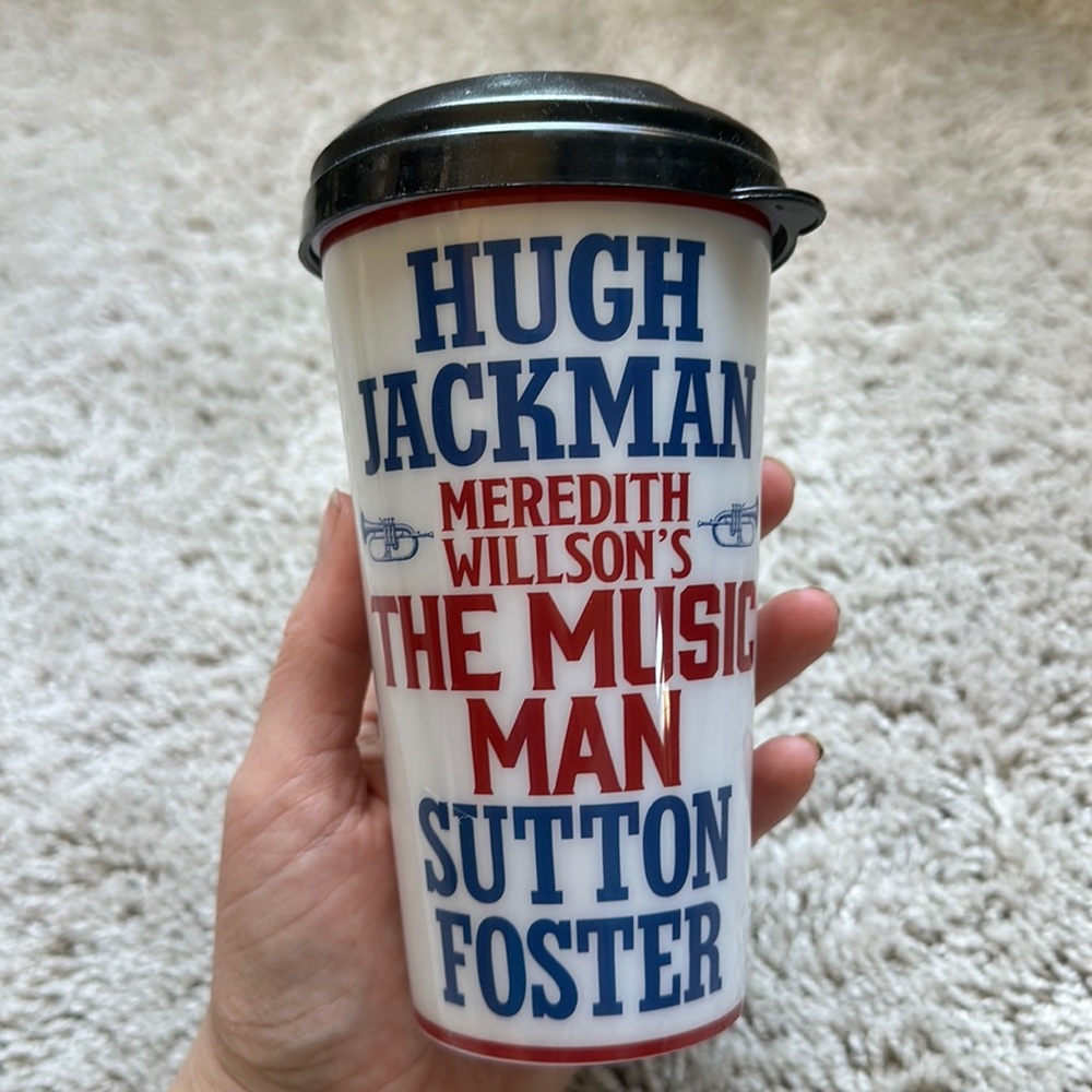 Music Man w/ Hugh Jackman & Sutton Foster Billing Souvenir Cup w/ travel…